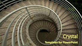  Presentation with stairs - Audience pleasing theme consisting of spiral stairway - spiraling stairs backdrop and a tawny brown colored foreground