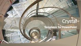 Presentation with stairway - Presentation theme having spiral stairway - staircase stair background and a gray colored foreground