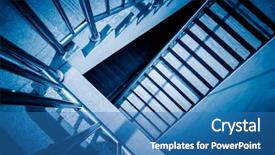  Presentation with stairs - PPT layouts consisting of spiral stairway - stairs in office building blue background and a teal colored foreground