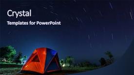  Presentation with tent - Theme consisting of spiral star trail with colorful background and a wine colored foreground