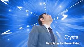  Presentation with composite - Slide deck consisting of beautiful girl in black bikini with sexy figure standing near rocks on the beach background and a gray colored foreground