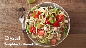  Presentation with greek - Cool new presentation theme with spiralized courgette salad greek style backdrop and a tawny brown colored foreground