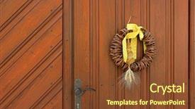 Presentation with woven - Audience pleasing theme consisting of spirally woven corn dolly plaited backdrop and a tawny brown colored foreground