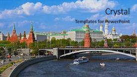  Presentation with russia - Amazing slides having blue spire - kremlin in moscow russia backdrop and a light blue colored foreground