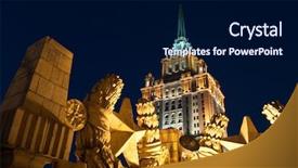  Presentation with night stars - Slide set enhanced with spire on ukraine hotel stalin background and a navy blue colored foreground