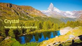  Presentation with popular - Presentation theme consisting of breathtaking view of matterhorn spire background and a tawny brown colored foreground