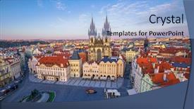  Presentation with czech republic - Slide set consisting of edifice - church of our lady background and a  colored foreground