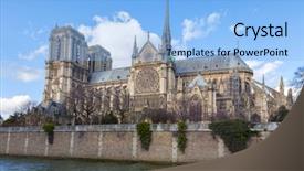  Presentation with notre dame - Amazing slide deck having side elevation with spire backdrop and a light blue colored foreground