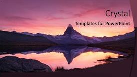  Presentation with clear water - Slide set with clear water zermatt swiss alp background and a coral colored foreground