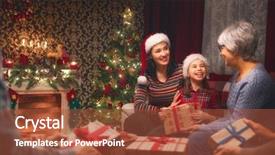  Presentation with grandma - Cool new slides with spirit - merry christmas and happy holidays backdrop and a tawny brown colored foreground