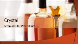  Presentation with bourbon - Presentation theme featuring spirit - scotch whisky and bourbon bottles background and a coral colored foreground