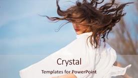  Presentation with hair - Presentation theme featuring spirit - young woman in white shirt background and a lemonade colored foreground