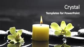  Presentation with tranquil spa - Colorful slides enhanced with spirit mind body - tranquil spa scene-green orchid burning backdrop and a dark gray colored foreground