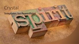  Presentation with character development - PPT layouts featuring spirit-word-text-in-vintage background and a coral colored foreground