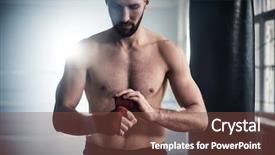  Presentation with fight - Slides consisting of spirital men - man boxer training hard background and a tawny brown colored foreground