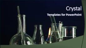  Presentation with blue flame - Presentation theme consisting of spiritlamp and test-tubes background and a wine colored foreground