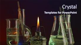  Presentation with blue flame - PPT theme featuring spiritlamp and test-tubes background and a wine colored foreground