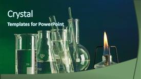  Presentation with blue flame - Audience pleasing presentation consisting of spiritlamp and test-tubes backdrop and a forest green colored foreground