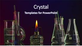  Presentation with blue flame - Theme featuring spiritlamp and test-tubes background and a wine colored foreground