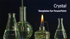  Presentation with blue flame - Amazing PPT layouts having spiritlamp and test-tubes backdrop and a wine colored foreground