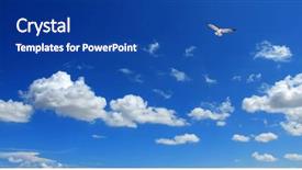  Presentation with spiritual achievement - Colorful PPT theme enhanced with spiritual achievement - cloudscape image with flying seagull backdrop and a  colored foreground