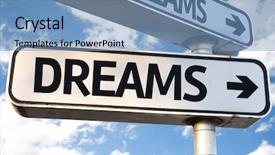  Presentation with dreams - Beautiful presentation design featuring spiritual achievement - dreams direction sign on sky backdrop and a teal colored foreground