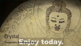  Presentation with motivational - Presentation theme consisting of spiritual achievement - inspirational motivational quote against buddha background and a coral colored foreground