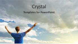 Presentation with emotional breakdown - Audience pleasing slide deck consisting of spiritual achievement - man and cloudy sunset emotional backdrop and a light gray colored foreground