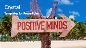  Presentation with spiritual achievement - Cool new PPT layouts with spiritual achievement - positive minds arrow with beach backdrop and a teal colored foreground