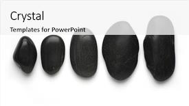  Presentation with stepping stones - Beautiful PPT theme featuring spiritual alignment - black stepping zen stones isolated backdrop and a white colored foreground