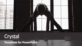  Presentation with fitness - Audience pleasing slide set consisting of spiritual athlete - silhouette of beautiful young fitness backdrop and a dark gray colored foreground