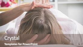  Presentation with spiritual care - Presentation theme having spiritual care - professional reiki healer doing reiki background and a violet colored foreground