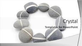  Presentation with stones - Presentation featuring spiritual circles - round frame for natural grey background and a white colored foreground