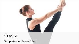  Presentation with life insurance concept white - Presentation theme with spiritual disciplines - sporty young woman doing yoga background and a white colored foreground