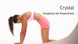  Presentation with yoga - PPT layouts featuring spiritual disciplines - young woman practicing yoga working background and a white colored foreground
