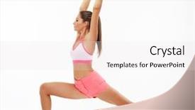  Presentation with yoga for heart diseases - Cool new slides with spiritual disciplines - young woman practicing yoga working backdrop and a sky blue colored foreground