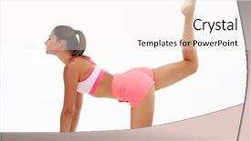  Presentation with yoga - Theme enhanced with spiritual disciplines - young woman practicing yoga working background and a white colored foreground