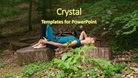  Presentation with forest bridge - Amazing PPT theme having spiritual disciplines - young woman preparing for yoga backdrop and a  colored foreground