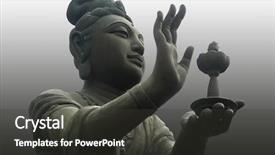  Presentation with buddha - Colorful presentation theme enhanced with budha - buddha worshiper backdrop and a dark gray colored foreground
