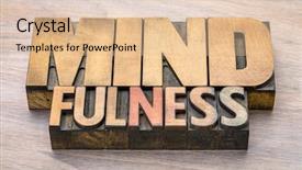  Presentation with color blocks - Presentation theme consisting of mindfulness word abstract or banner background and a lemonade colored foreground