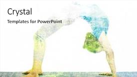  Presentation with harmony - Colorful presentation design enhanced with nature harmony healthy lifestyle concept - double exposure image of woman doing yoga asana upward bow pose intense backbend urdhva dhanurasana asana exercise isolated on white background backdrop and a white colored foreground