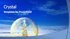  Presentation with snow tree - PPT theme enhanced with spiritual gifts - conceptual image of decorated christmas background and a royal blue colored foreground