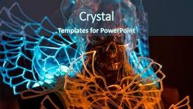  Presentation with modeling - PPT theme with spiritual gifts - costume of crystal skull gothic background and a ocean colored foreground