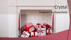  Presentation with spiritual - Theme having spiritual gifts - fireplace with christmas boxes background and a coral colored foreground