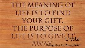  Presentation with purpose - PPT layouts enhanced with spiritual gifts - meaning of life is background and a coral colored foreground