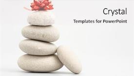  Presentation with red bow - PPT theme consisting of spiritual gifts - pile of river stones background and a white colored foreground