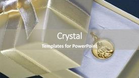  Presentation with first communion - Slides consisting of spiritual gifts - religious gold pendant with jesus background and a gray colored foreground