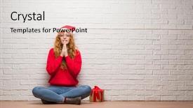  Presentation with spiritual - Theme consisting of spiritual gifts - young redhead woman sitting background and a white colored foreground