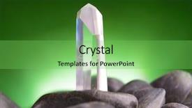  Presentation with crystal amethyst - Amazing slide set having spiritual healing - clear colorless quartz rock crystal backdrop and a seafoam green colored foreground