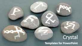 Presentation with stones - Beautiful theme featuring spiritual healing - fortune telling with symbols backdrop and a gray colored foreground